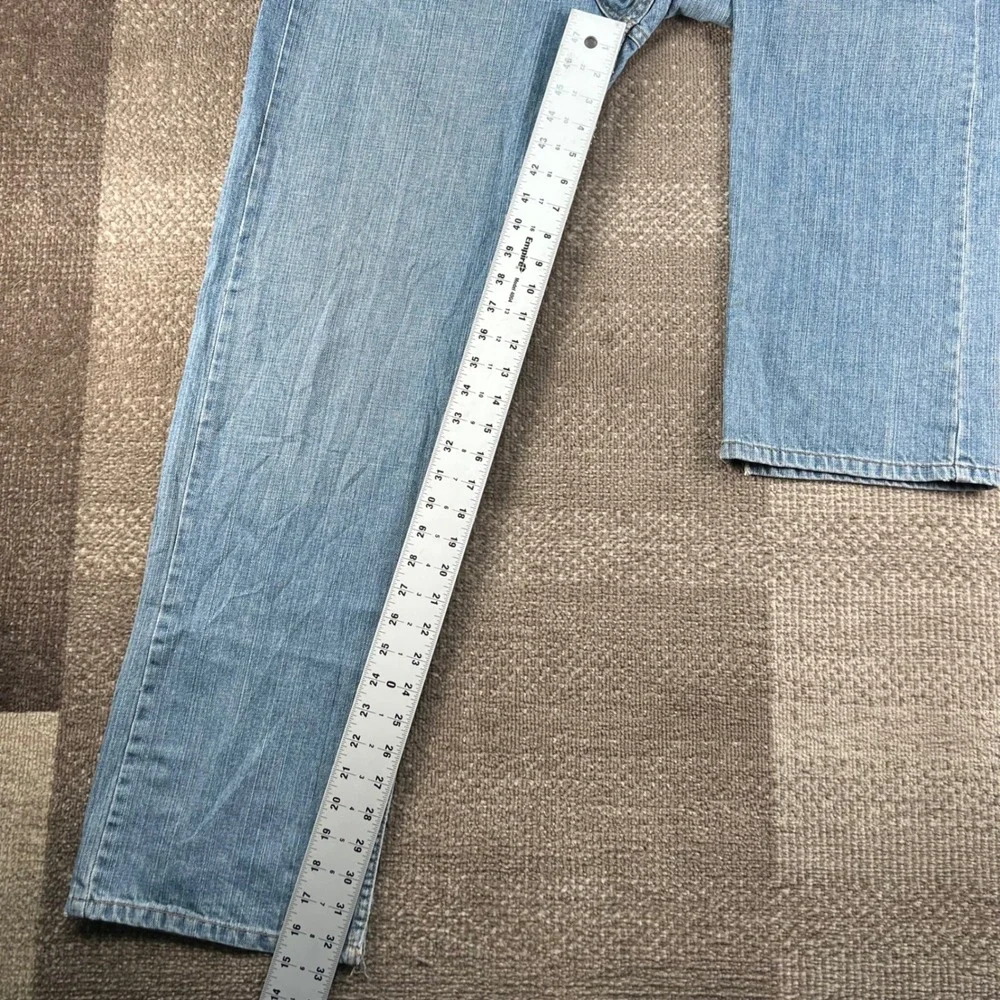 Levis 569 Loose Straight Leg Jeans Mens 34x34 Light Wash Blue Denim Whiskering